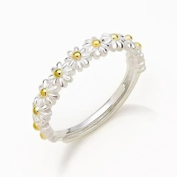 New 925 Silver Flower Daisy Women’s Ring - Picture 6 of 6